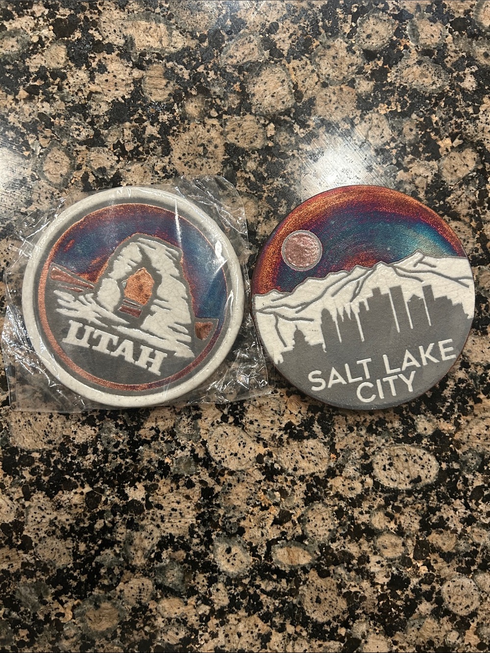 Salt Lake City & Utah Mountain Magnet Set - Scenic Sunset Design